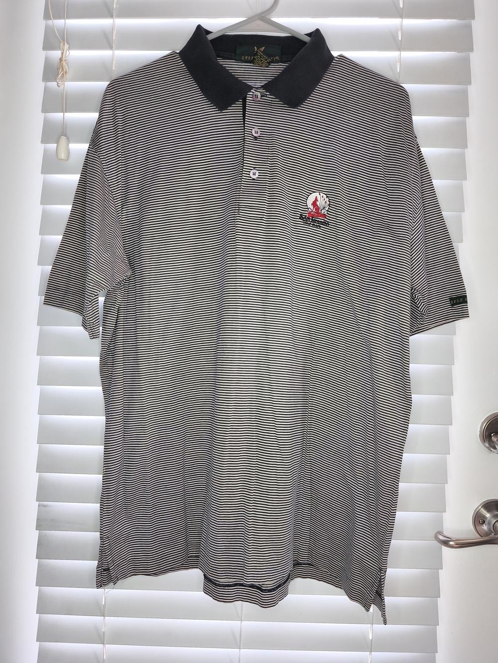 Lyle & Scott Men's Polo Shirt Size M Black Gray Short Sleeve Golf 100% Cotton